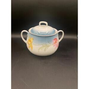 651 - Antique Floral Sugar Bowl